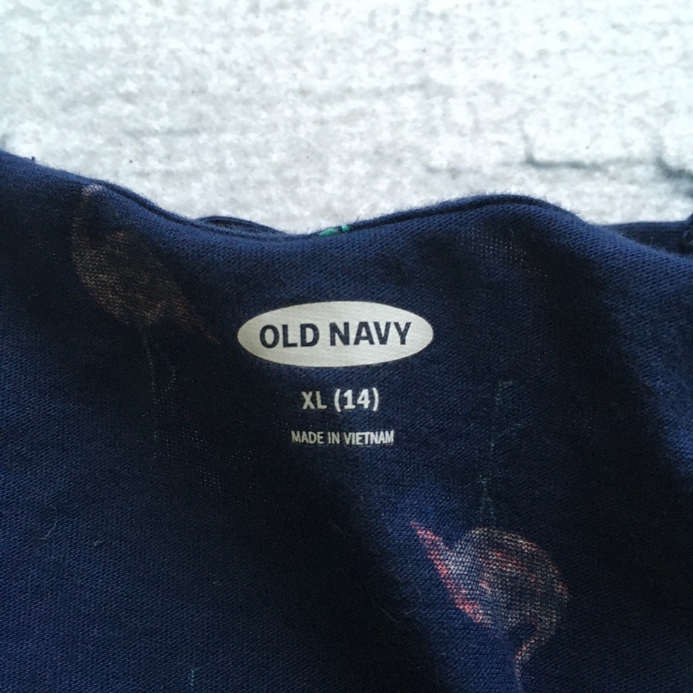 Barely worn Old Navy blue flamingo romper size XL 14 like new - Picture 3 of 3